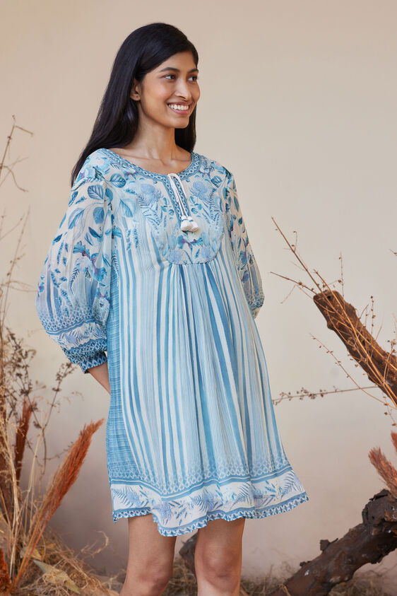 Neela Tunic Dress - Blue, Blue, image 4